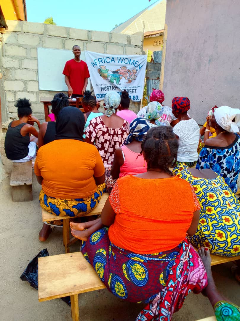 Women participating in a community training session